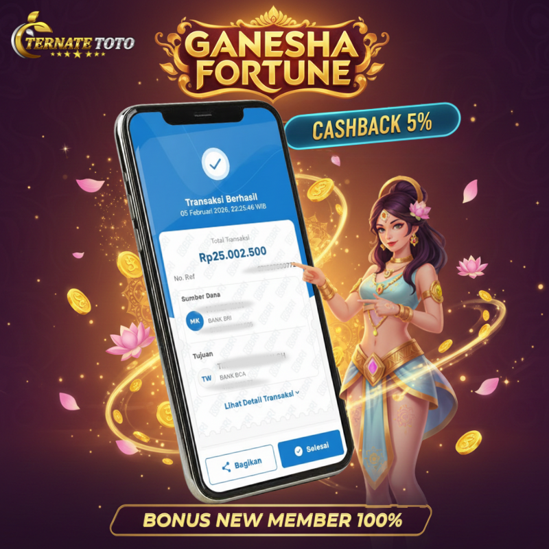 TERNATETOTO - JACKPOT GANESHA FORTUNE SLOT Rp. 25.000.000,-